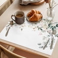 thumbnail image 3 of Eucalyptus Floral Placemats Set of 6 Spring Summer Botanical Place Mats Indoor Wipeable Table Mats Washable Cloth Dining Table Placemats for Kitchen Holiday Party Home Decor 13x19 Inch, 3 of 9