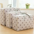 thumbnail image 5 of 3Pcs/Set Large Capacity Oxford Storage Bag for Quilt Cloth Travel Luggage Container Grey rose M+L+XL, 5 of 7