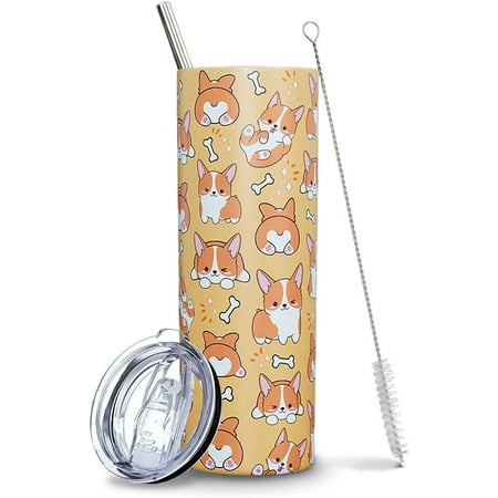 

Corgi Tumbler Corgi Gifts for Corgi Lovers Dog Lover Tumbler Funny Corgi Gift Corgi Water Bottle/Cup with Straw/Coffee Travel Mug Corgi Dog Decor/Stuff/Accessories Dog Themed Gifts Corgi Cup