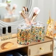 thumbnail image 3 of Yayeee 4 Pack Qtip Holder Bathroom Cotton Swab Canister with Lid Clear Dispenser Set, Floral Animals, 3 of 6
