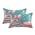 thumbnail image 2 of Satin Pillow Case Queen Silk Pillow Cover for Hair and Skin Envelope Closure Fairy Sitting Book and Coffee 20"x30", 2 of 9