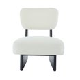 thumbnail image 2 of [Set of 2] Modern Beige Polyester Lounge Chair with Sturdy Black Wood Base, 2 of 10