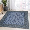 thumbnail image 1 of SAMURAI HOME Handloom Rugs 6x4 Feet | Non-Slip Floor Carpet | Indian Dhurrie Cotton Block Printed Non Shedding Area Rugs for Living Room, Bedroom, Hall, Office (Grey & Light Blue), 1 of 6