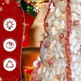 thumbnail image 6 of Xilee 6.5 Ft Flocked Prelit Pop Up Christmas Tree with Timer & 8 Modes 100 Warm White Lightsand Red Ornaments , Pre Decorated Xmas Tree for Home Office Apartment Party Holiday Decor,White, 6 of 8