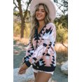 thumbnail image 2 of ABPHQTO Cárdigan de mujer rosa oversize con botones aztecas en la parte delantera, 2 of 5