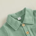 thumbnail image 5 of CAICJ98 Baby Boy Summer Outfits Button Short Sleeve Polo Shirts Romper Casual Shorts Set Infant Newborn Clothes (Green,0-3 Months), 5 of 6
