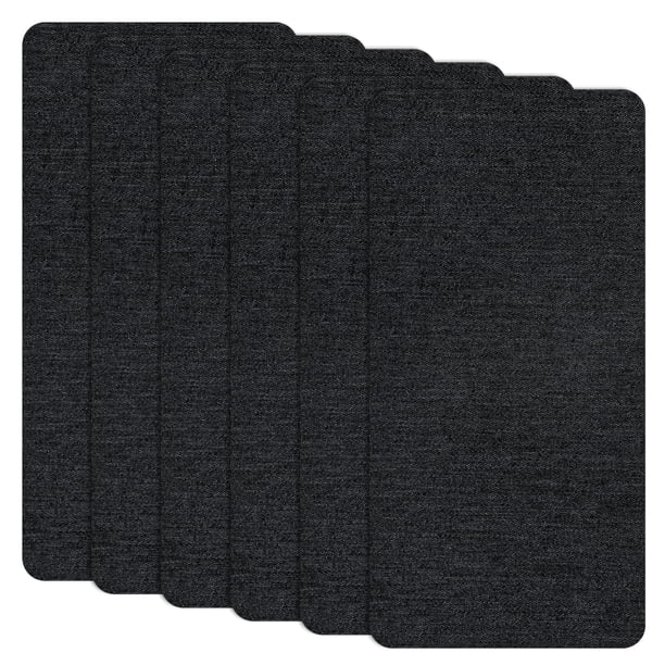 Uxcell 6-Pack Parches de Reparación de Poliéster, 7.9 x 3.9" Parches de Reparación de Tela Autoadhesivos para Sofás, Negro Mezclilla