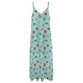 thumbnail image 4 of Robe Sans Manches Motif Oiseau - Bleu Sarcelle & Rouge Robe de Soirée Femme Élégante Luxe Robe de Soirée Vêtements Été 2024, 4 of 4