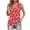 Red, variant on Women's Casual Sleeveless Printed V-Neck Tank Top Fashionable Blouse