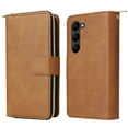 thumbnail image 2 of Feishell for Samsung Galaxy S23 Plus (6.6 inch) Wallet Case for Women Men,Premium PU Leather Magnetic Clasp Zipper 9 Card Slots Flip Holder Shockproof Purse Phone Case with Wrist Strap,Brown, 2 of 8