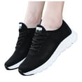 thumbnail image 3 of CAICJ98 Women Sneakers Breathable Mesh Walking Shoes lightweight Casual Shoes Lace-up Tennis Shoes Womens Black,8, 3 of 7