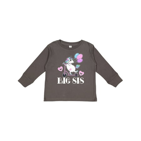

Inktastic Big Sis Unicorn Sister Announcement Gift Toddler Toddler Girl Long Sleeve T-Shirt
