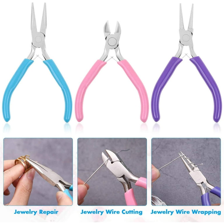 Heldig Jewelry Pliers, Jewelry Making Pliers Tools with Needle Nose Pliers/Chain  Nose Pliers, Round Nose Pliers and Wire Cutter for Jewelry Repair, Wire  Wrapping, Crafts, Jewelry Making Supplies3pcsB 