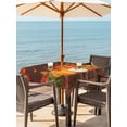 thumbnail image 2 of Outdoor Tablecloth with Umbrella Hole and Zipper, Orange Pumpkins Fall Square Table Cloth 54x54 Inch Waterproof Tablecloth, Thanksgiving Autumn Maple Leaves Brown Picnic Table Cover for Patio Camping, 2 of 7
