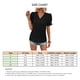 thumbnail image 4 of Camisetas de manga corta con cuello en V para mujer con ribete de encaje, color puro, camisetas de moda transpirables y suaves para el día a día, 4 of 6