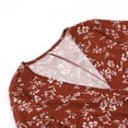 thumbnail image 5 of Women Boho Mini Dress Floral Printed Long Sleeve Deep V-Neck Loose Party Beach Short Dress, 5 of 8