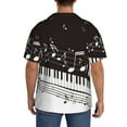 thumbnail image 3 of Bingfone Piano Keys With Musical Notes for Men's Cuban Collar Short Sleeve Shirt with Pocket Button Down Cardigan Summer Shirt-3X-Large, 3 of 5