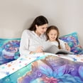 thumbnail image 5 of Homewish Cute Cartoon Mermaid Bedding Comforter Set,Oceean Animal Twin Comforter Sets,Watercolor Sealife Coral Bedding Set For Girls,Breathable Home Decor Reversible,2pcs, 5 of 8