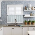thumbnail image 6 of Half Window Curtains 24 Inches Long, Blue Striped Window Treatment Curtain Drapes, Blue White Stripes Farmhouse Short Curtains Tiers for Kitchen Over Sink, 27.5"x24", 2 Panels, 6 of 7