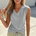 thumbnail image 5 of ClodeEU Women's V Neck Sleeveless Tank Top ,Solid Color Casual Summer Tops Gray,Women's Plus L, 5 of 7
