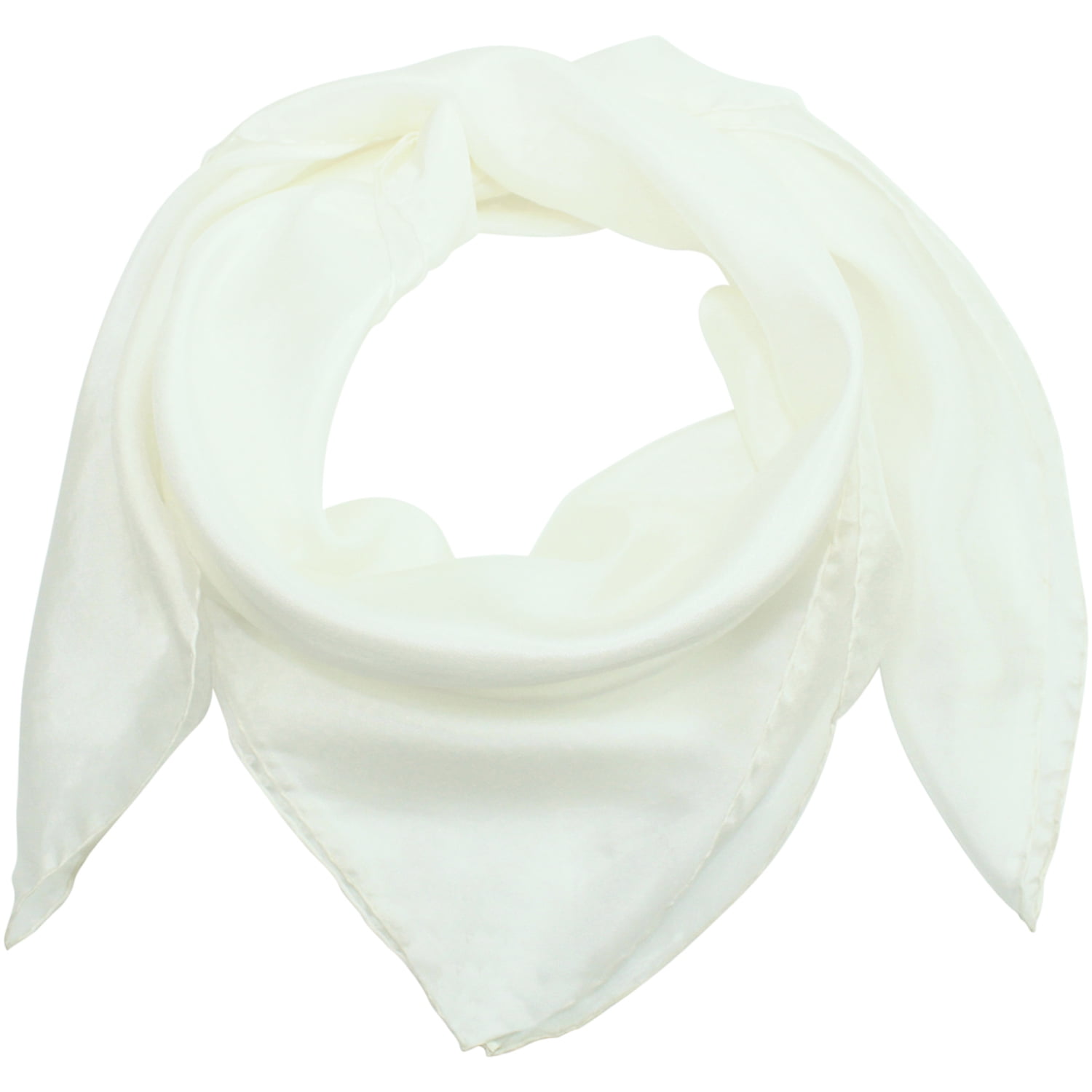 Elegant Solid White Square Silk Scarf 