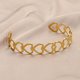 thumbnail image 1 of Pulsera para mujer, regalos para mujer, pulsera abierta de acero inoxidable con forma de corazón hueco, pulsera en forma de C, pulsera C, 1 of 2