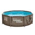 thumbnail image 1 of Summer Waves Dark Triple Basketweave 8' x 30" Round Frame Above Ground Pool, 1 of 5