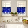 thumbnail image 4 of Blue Christmas Kitchen Curtains and Valances Set, Christmas Trees Snowflakes Snowy Winter Rod Pocket Window Valance 18 Inch Window Curtain Panels for Living Room Bedroom Laundry, 27.5x24in, 3 Pieces, 4 of 7
