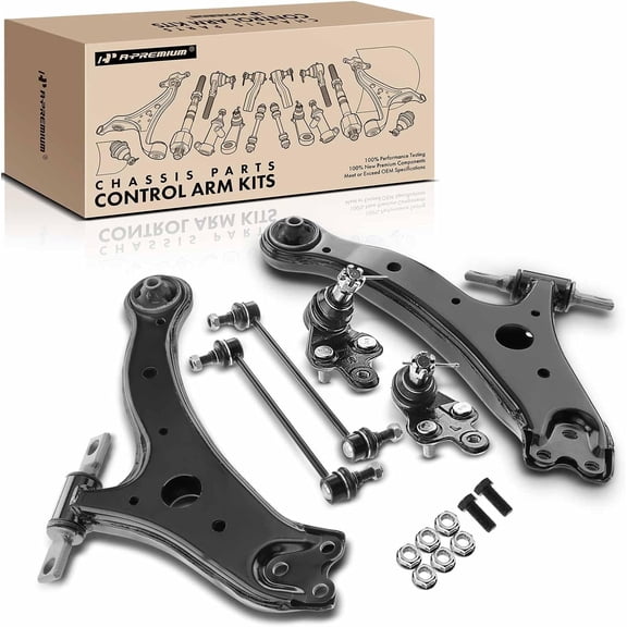 A-Premium 6Pcs Front Lower Control Arm and Ball Joint Assembly Sway Bar Link Stabilizer link Compatible with Toyota Camry 2002-2006 Solara 2004-2008 Highlander Lexus ES300 ES330 RX330 RX350 RX400h