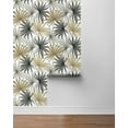thumbnail image 5 of Lillian August Luxe Haven Tropic Palm Toss Peel and Stick Wallpaper 20.5 in W x 18 ft. L - Harbor Grey & Khaki, 5 of 6