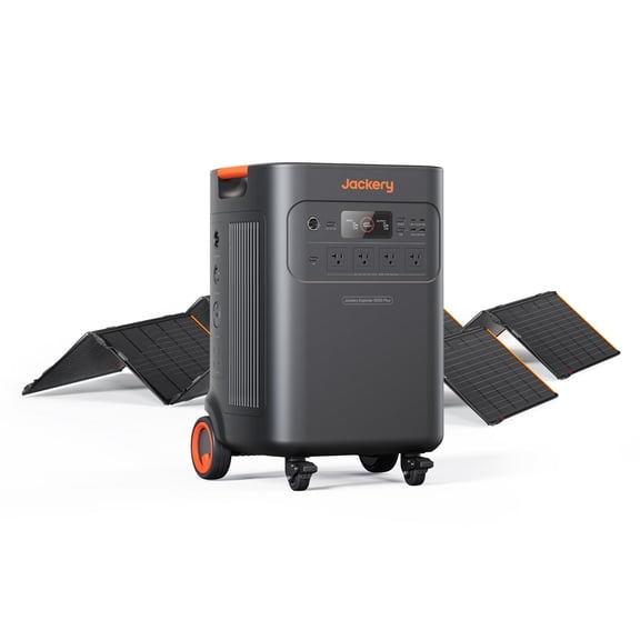 Jackery Solar Generator 5000 Plus with 2x500X Solar Panels, 5040Wh LiFePO4 Battery Power Station, 120V/240V 7200W AC Output, Portable Generator for Home Battery Backup, Power Outages