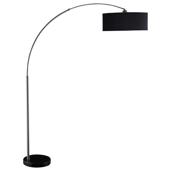 Coaster Contemporary Metal Pendant Drum Shade Floor Lamp in Black