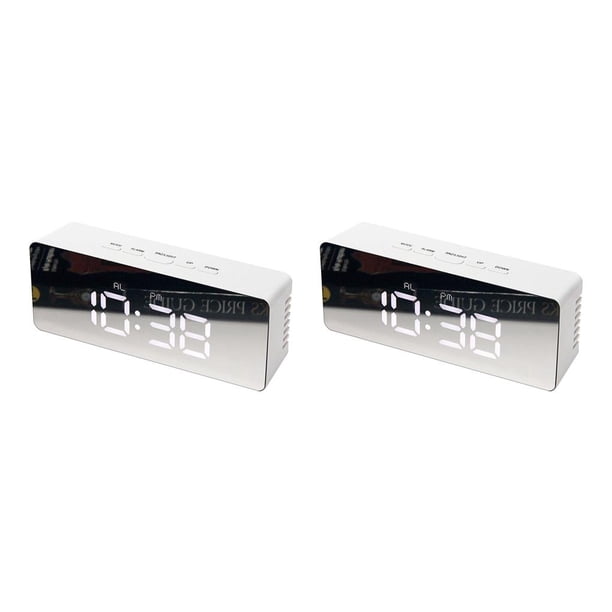 Reloj despertador Digital LED Scienceny Con función de repetición de alarma 12H 24H termómetro interior color blanco