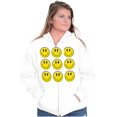 thumbnail image 4 of Positive Happy Faces Smile Emoticons Zip Up Hoodie Men's Women's Brisco Brands S, 4 of 5
