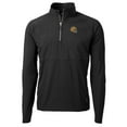 thumbnail image 2 of Men's Cutter & Buck  Black Green Bay Packers Helmet Adapt Eco Knit Hybrid Recycled Quarter-Zip Pullover Top, 2 of 3