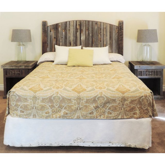 AllBarnWood Farmhouse Style Arched King Size Bed Barnwood Headboard w