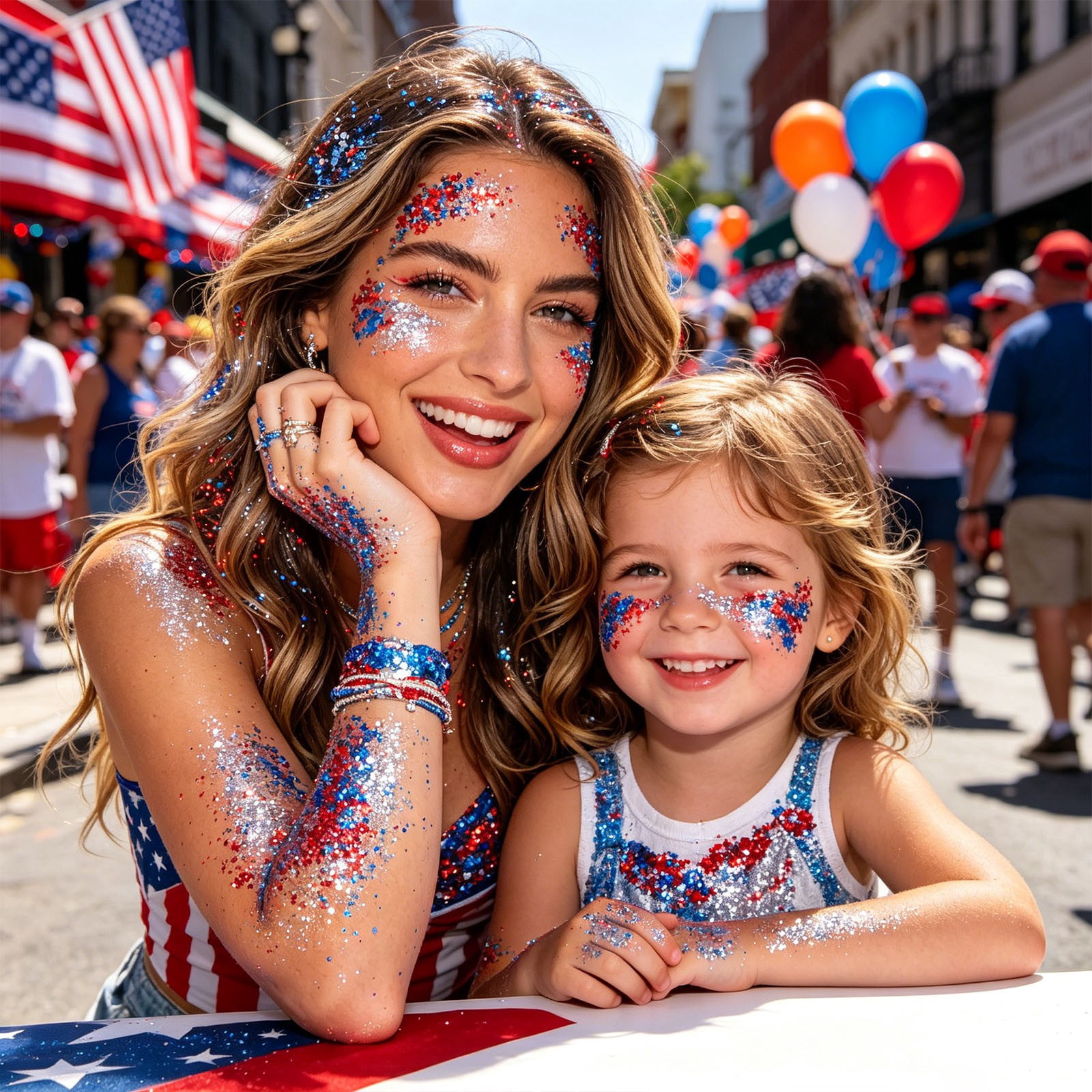 4th of July Glitter Stick, Face Body Paint Stick, Red White Blue Patriotic Star Star Face Body Glitter, Waterproof Shimmer Makeup, Independence Day Body Glitter Rave Makeup