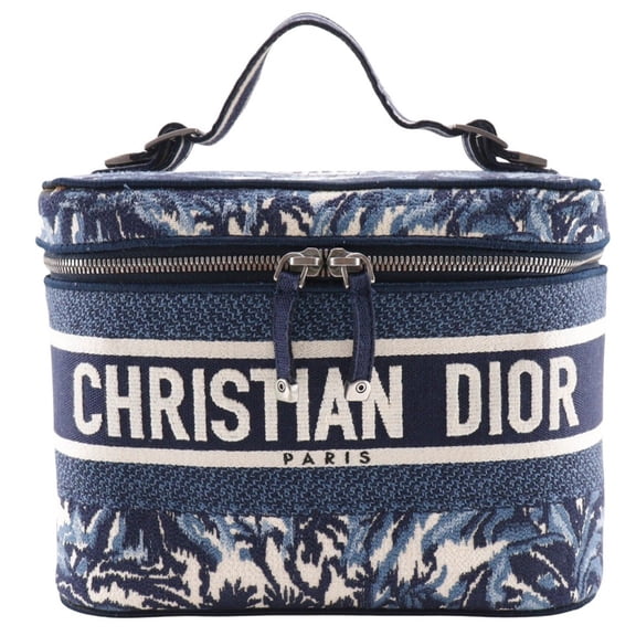 Pre-Owned Christian Dior Dior Travel Vanity Handbag Palms Embroidery Canvas 2021... (Good)