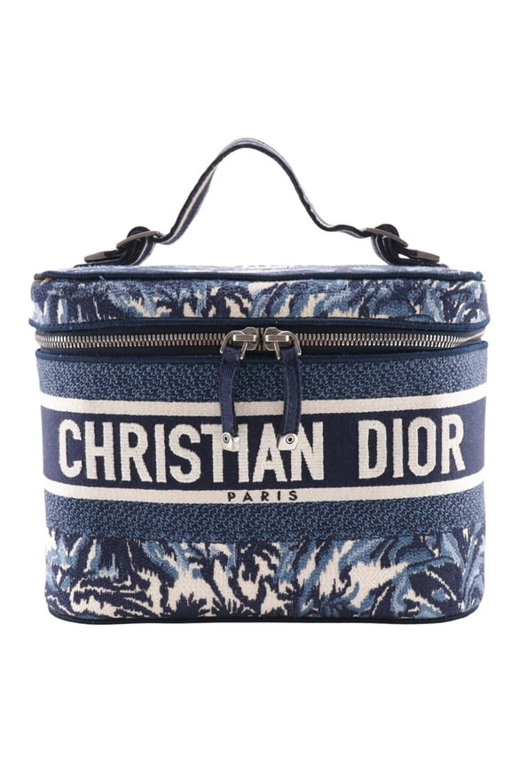 Pre-Owned Christian Dior Dior Travel Vanity Handbag Palms Embroidery Canvas 2021... (Good)