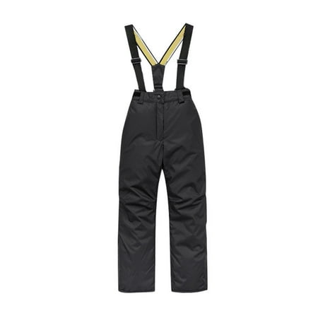 Ruyang Boys Girls Winter Ski Pants Thermal Puffer Snow Overalls Adjustable Straps Straight Leg Warm Down Trousers