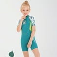 thumbnail image 4 of Becaristey DIVE SAIL Wear-resistant 2.5MM Neoprene Short Sleeved Short Pants Children Diving Suits Rash Guards Surfing Wetsuits Green XXL, 4 of 6
