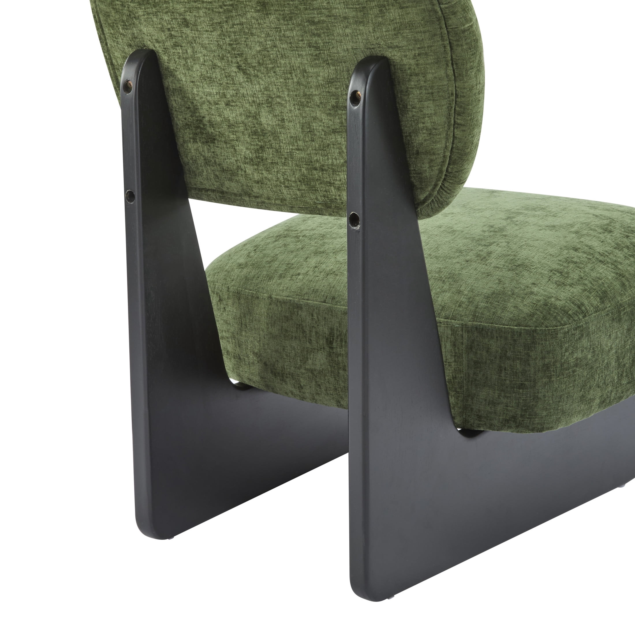 Christopher Knight Home Minimalist Upholstered Accent Chair Set of 2, Solid Wooden Base, Black+Green