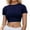 Navy, variant on Womens Crop Tops Fall Solid Color Shirts Short Sleeve Dressy Blouses 2026
