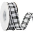 thumbnail image 5 of Joycrosso Wired-Edge Checkered Burlap Ribbon, 1 Inch x 10 Yard, Black/White, Buffalo Plaid Ribbon for Gift wrapping, Christmas Decorations, Wreaths, Big Bows, Rustic Farmhouse Holiday Decoration, 5 of 6