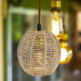 thumbnail image 2 of MasteelfCA 2pcs Imitation Rattan Woven Lampshade Hanging Lamp Cover Pendant Light Cover, 2 of 8