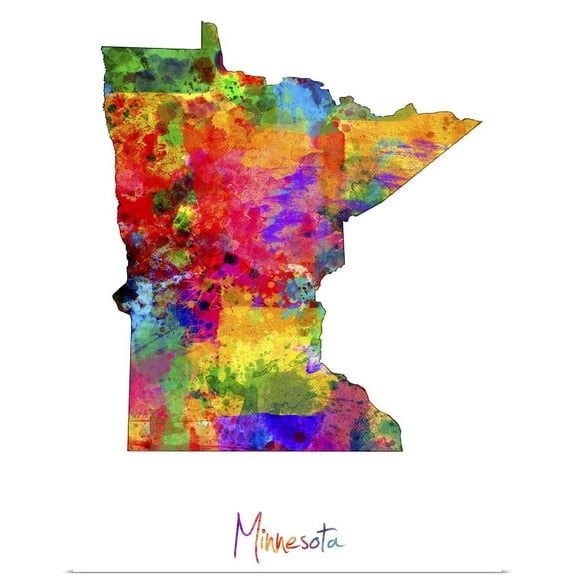 Great BIG Canvas | Rolled Michael Tompsett Poster Print entitled Minnesota Map