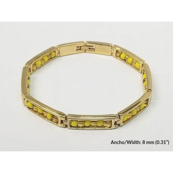 "Bangle of Ochun" in Stainless Steel with Real 14 K Gold plating   - TOOL20