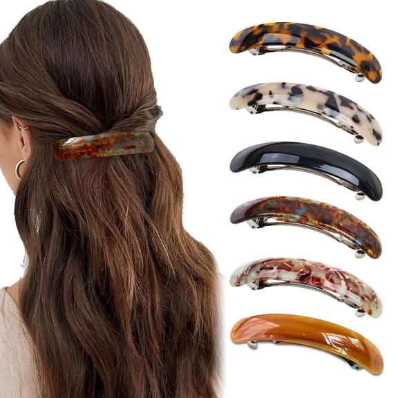 TUWAFE Large Hair Barrette for Women 4” No Slip Not Easy to Break French Hair Clips for Thick to Thin Hair, 3 Pack No Slip Not Easy to Break French Hair Clips