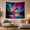 Neon Northern Lights, variant on Aurora Sky Above a Frozen Mountain Lake, Dreamy Celestial Style for Nature Lovers, Landscape Wall Art, Housewarming Gift, Tapestry Wall Hanging for Bedroom and Dorm