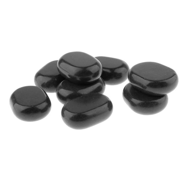 Salud y fitness Piedras calientes grandes de basalto negro para spas, terapia de masajes, Juego de 8 piezas.